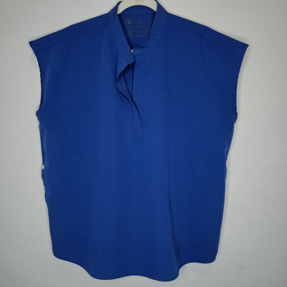 Figs Royal Blue Rafaela Oversized Scrub Top Size M